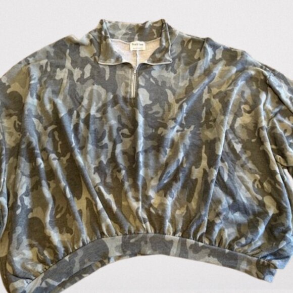 Camo Print Pullover Zip Sweatshirt 8238 - Picture 6 of 10